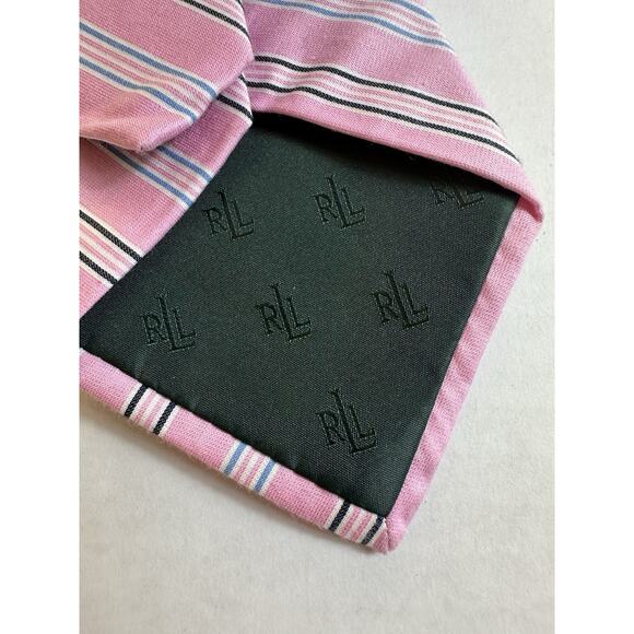 Lauren Ralph Lauren Men's Neck Tie Pink Striped Silk/Cotton Preppy Trendy - Picture 12 of 13